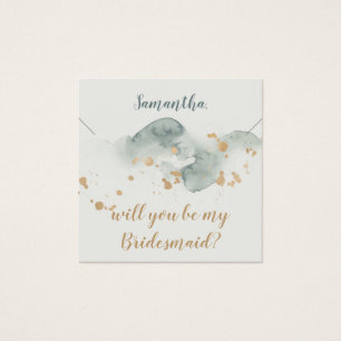 Modern Watercolor Bridesmaid Gift Necklace Display
