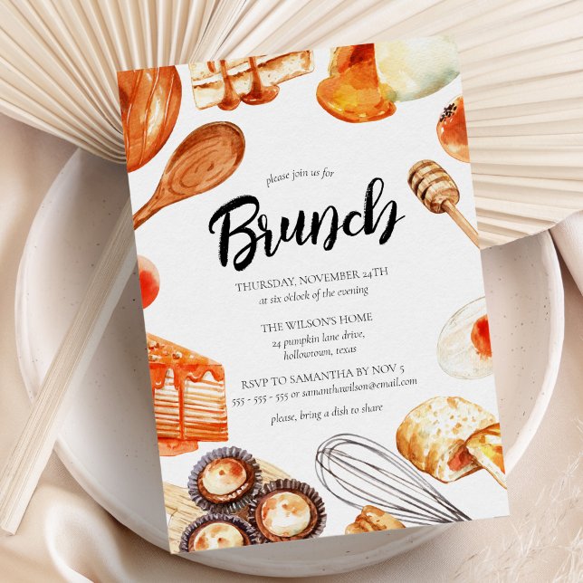 Modern Watercolor Brunch Party Invitation (Creator Uploaded)