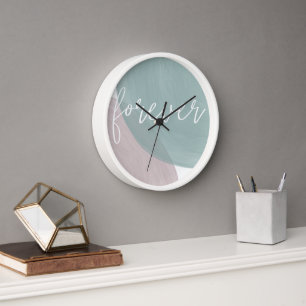 Modern watercolor brush forever Acrylic Wall Clock