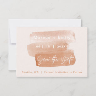 Modern Watercolor Brushstroke Minimalist Save The Date
