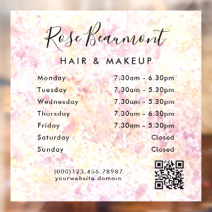 Modern Watercolor - Business Hours Window Cling