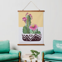 Modern Watercolor Cactus Garden Art 