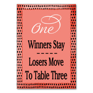 Modern Watercolor Cherry Red Bunco Table Card #1