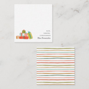 Modern Watercolor Christmas Gifts Square Holiday Card