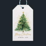 Modern Watercolor Christmas Pine Tree  Gift Tags<br><div class="desc">Add elegance to your holiday gathering with Modern Watercolor Christmas Pine Tree Napkins! Featuring a beautifully painted watercolor Christmas tree, these napkins bring a refined, festive touch to any celebration. Ideal for Christmas parties, family gatherings, or seasonal events, their soft, minimalist design complements a range of decor styles. Perfect for...</div>