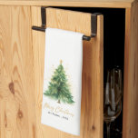 Modern Watercolor Christmas Pine Tree Tea Towel<br><div class="desc">Bring holiday charm to your home with the Modern Watercolor Christmas Pine Tree Kitchen Towel! Featuring a beautifully painted pine tree design, this towel adds a subtle, festive touch to your kitchen decor. Perfect for seasonal baking or everyday use, it combines style with function, making it both a lovely accent...</div>