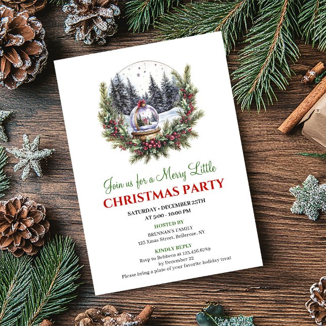 Modern Watercolor Christmas Scene Editable Invite (Modern Watercolor Christmas Scene Editable Invite)