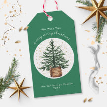 Modern Watercolor Christmas Tree Minimal Simple