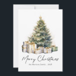 Modern Watercolor Christmas Tree Non Photo Holiday Card<br><div class="desc">Celebrate the season with our Modern Watercolor Christmas Tree Non-Photo Holiday Card! Featuring a beautifully painted watercolor Christmas tree, this card blends artistic elegance with festive charm. The soft, modern design creates a warm and welcoming feel, perfect for sending heartfelt holiday greetings to loved ones. Personalise it with your family...</div>