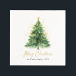 Modern Watercolor Christmas Tree Non Photo Napkin<br><div class="desc">Add elegance to your holiday gathering with Modern Watercolor Christmas Tree Non-Photo Napkins! Featuring a beautifully painted watercolor Christmas tree, these napkins bring a refined, festive touch to any celebration. Ideal for Christmas parties, family gatherings, or seasonal events, their soft, minimalist design complements a range of decor styles. Perfect for...</div>