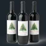 Modern Watercolor Christmas Tree Non Photo Wine Label<br><div class="desc">Elevate your holiday wine bottles with the Modern Watercolor Christmas Tree Non-Photo Wine Label. Featuring a beautifully painted watercolor Christmas tree, this label brings a touch of festive elegance to your holiday gatherings and gifts. Ideal for adding a seasonal accent to wine bottles for family dinners, parties, or thoughtful presents,...</div>