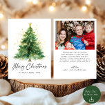 Modern Watercolor Christmas Tree Photo Holiday Card<br><div class="desc">Celebrate the season with our Modern Watercolor Christmas Tree Photo Holiday Card! Featuring a beautifully painted watercolor Christmas tree alongside your favourite family photo, this card perfectly blends festive artistry with personal warmth. The soft watercolor design adds a touch of elegance, while the modern layout ensures your photo shines as...</div>