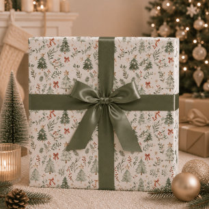 Modern Watercolor Christmas Wrapping Paper