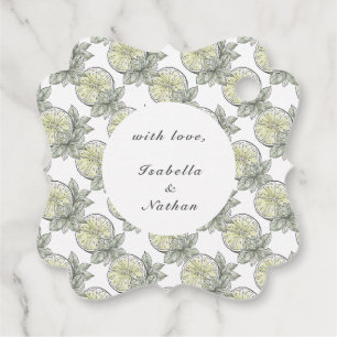 Modern Watercolor Citrus Summer Garden Thank you Favour Tags