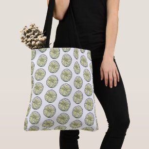 Modern Watercolor Citrus Summer Lime Slice Tote Bag