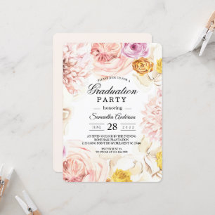 Modern Watercolor Colourful Floral Frame Invitation