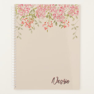 Modern Watercolor colourful Flowers & personalise Planner