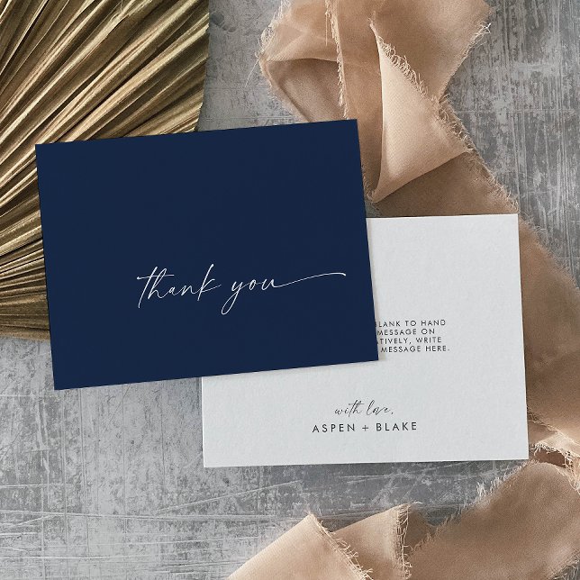 Modern Watercolor Coordinate | Blue Thank You Card (Creator Uploaded)