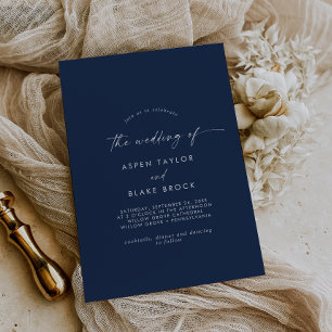 Modern Watercolor Coordinate   Blue Wedding Invitation