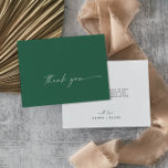 Modern Watercolor Coordinate | Green Thank You Card<br><div class="desc">This modern watercolor coordinate green thank you card is perfect for a stylish contemporary wedding. The simple emerald green and white design features unique industrial lettering typography with modern boho style. Customisable in any colour. Keep the design minimal and elegant, as is, or personalise it by adding your own graphics...</div>