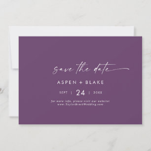 Modern Watercolor Coordinate Purple Horizontal Save The Date