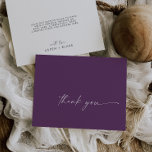 Modern Watercolor Coordinate | Purple Thank You Card<br><div class="desc">This modern watercolor coordinate purple thank you card is perfect for a stylish contemporary wedding. The simple plum purple and white design features unique industrial lettering typography with modern boho style. Customisable in any colour. Keep the design minimal and elegant, as is, or personalise it by adding your own graphics...</div>