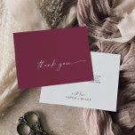 Modern Watercolor Coordinate | Red Thank You Card<br><div class="desc">This modern watercolor coordinate red thank you card is perfect for a stylish contemporary wedding. The simple burgundy red and white design features unique industrial lettering typography with modern boho style. Customisable in any colour. Keep the design minimal and elegant, as is, or personalise it by adding your own graphics...</div>