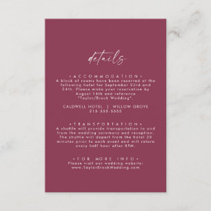 Modern Watercolor Coordinate   Red Wedding Detail Enclosure Card