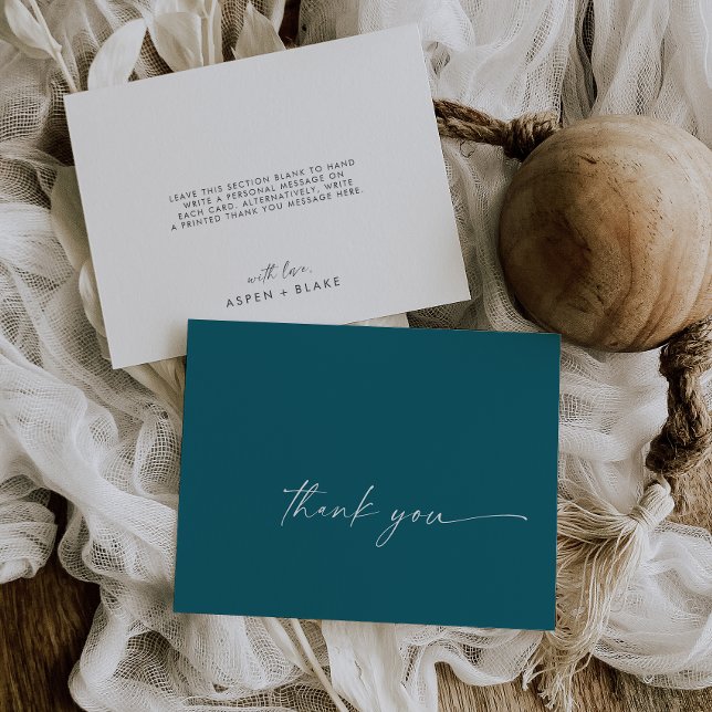 Modern Watercolor Coordinate | Teal Thank You Card (Creator Uploaded)
