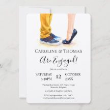 Modern Watercolor Couple Engagement Party