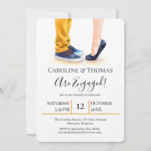 Modern Watercolor Couple Engagement Party