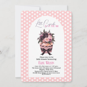 Modern watercolor cupcake baby shower5 invitation
