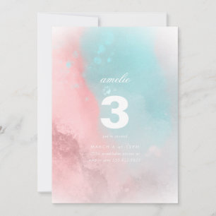 Modern Watercolor Custom Kids Birthday Invitation