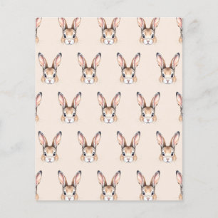 Modern Watercolor Cute Easter Bunny Face Paper