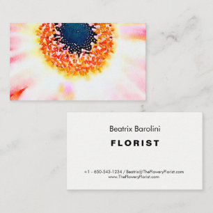 Modern Watercolor Daisy Floral Business Card