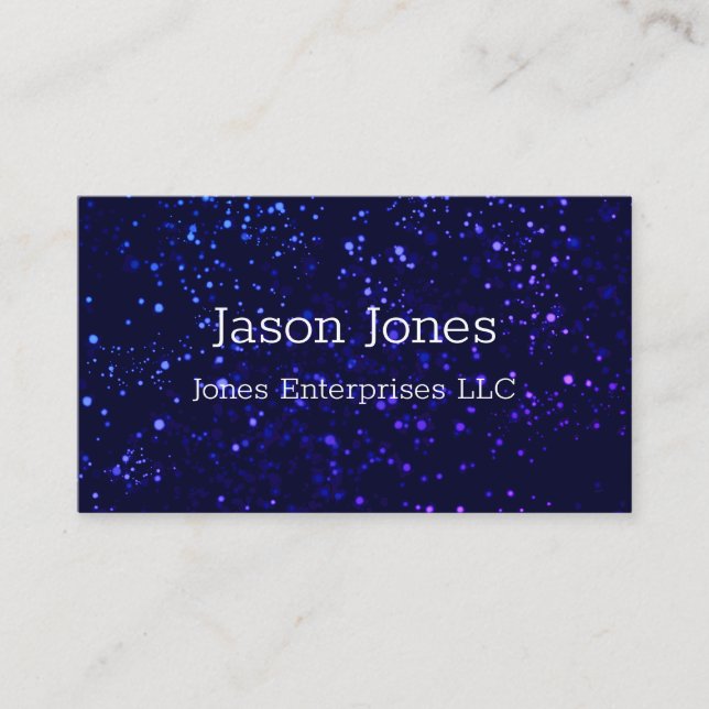 modern watercolor design blue and purple dots business card (Front)