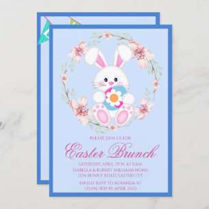 Modern Watercolor Easter Brunch Egg Hunt Invitation