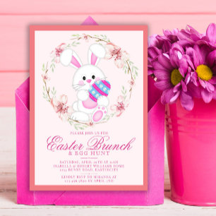 Modern Watercolor Easter Brunch Egg Hunt Invitation