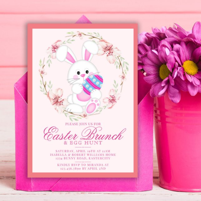 Modern Watercolor Easter Brunch Egg Hunt Invitation (Creator Uploaded)