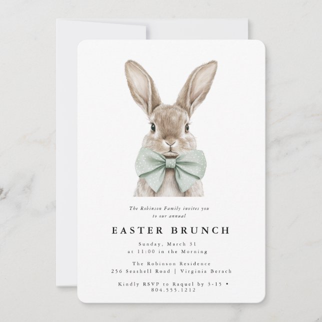 Modern Watercolor Easter Bunch Invitation  (Front)