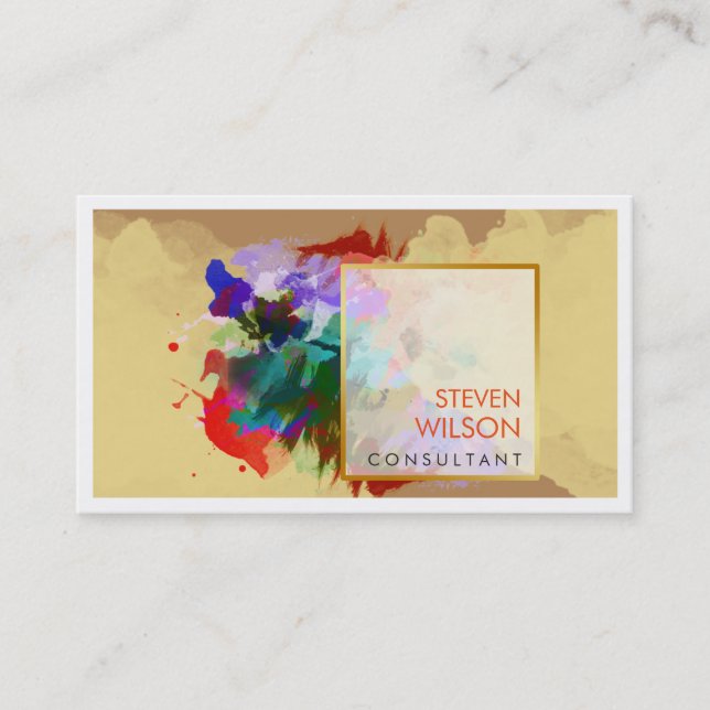 Modern Watercolor Elegant Artist Professional Business Card (Front)