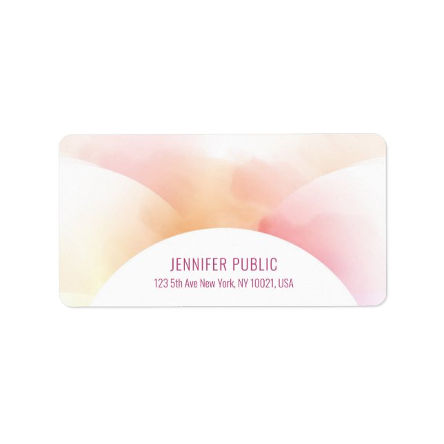 Modern Watercolor Elegant Colourful Template Label (Front)