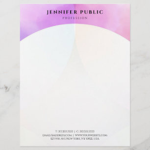 Modern Watercolor Elegant Simple Design Template Custom Letterhead