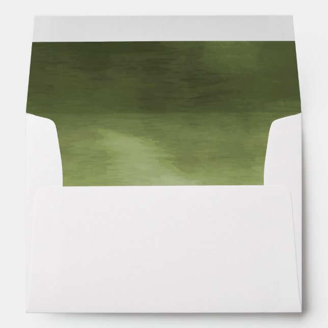 Modern Watercolor Envelope Olive Green (Back (Bottom))