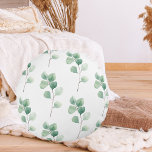 Modern Watercolor Eucalyptus Green Pattern Round Cushion<br><div class="desc">Modern Watercolor Eucalyptus Green Pattern</div>