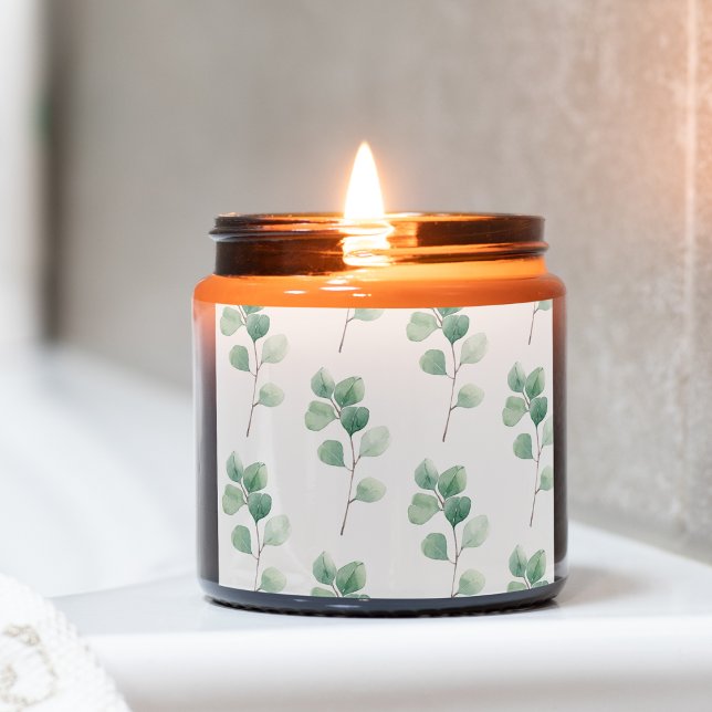 Modern Watercolor Eucalyptus Green Pattern  Square Sticker (Creator Uploaded)