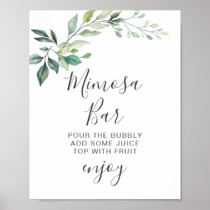 Modern Watercolor Eucalyptus Leaves Greenery Poster