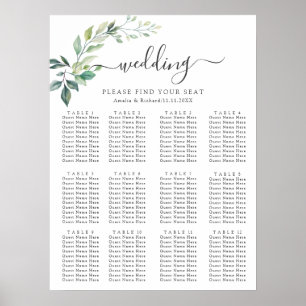 Modern Watercolor Eucalyptus Leaves Greenery Poster