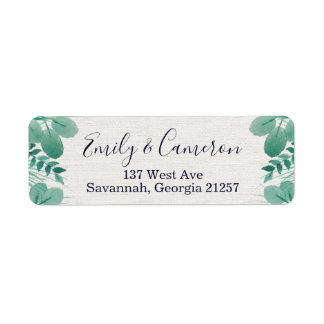 Modern Watercolor Eucalyptus Return Address Label