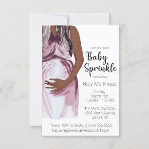 Modern Watercolor Expectant Mother Baby Sprinkle Invitation